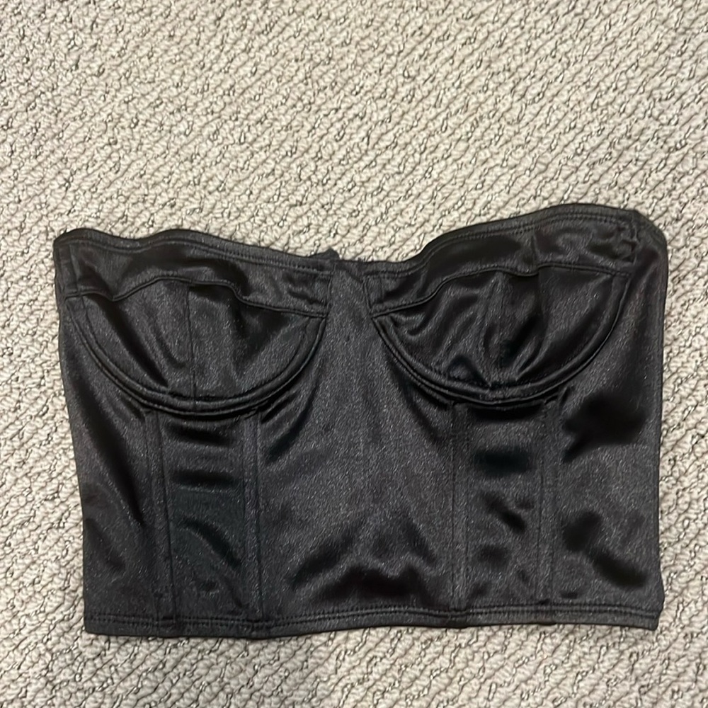 Edikted Sassy Overbust Black Corset Size Small